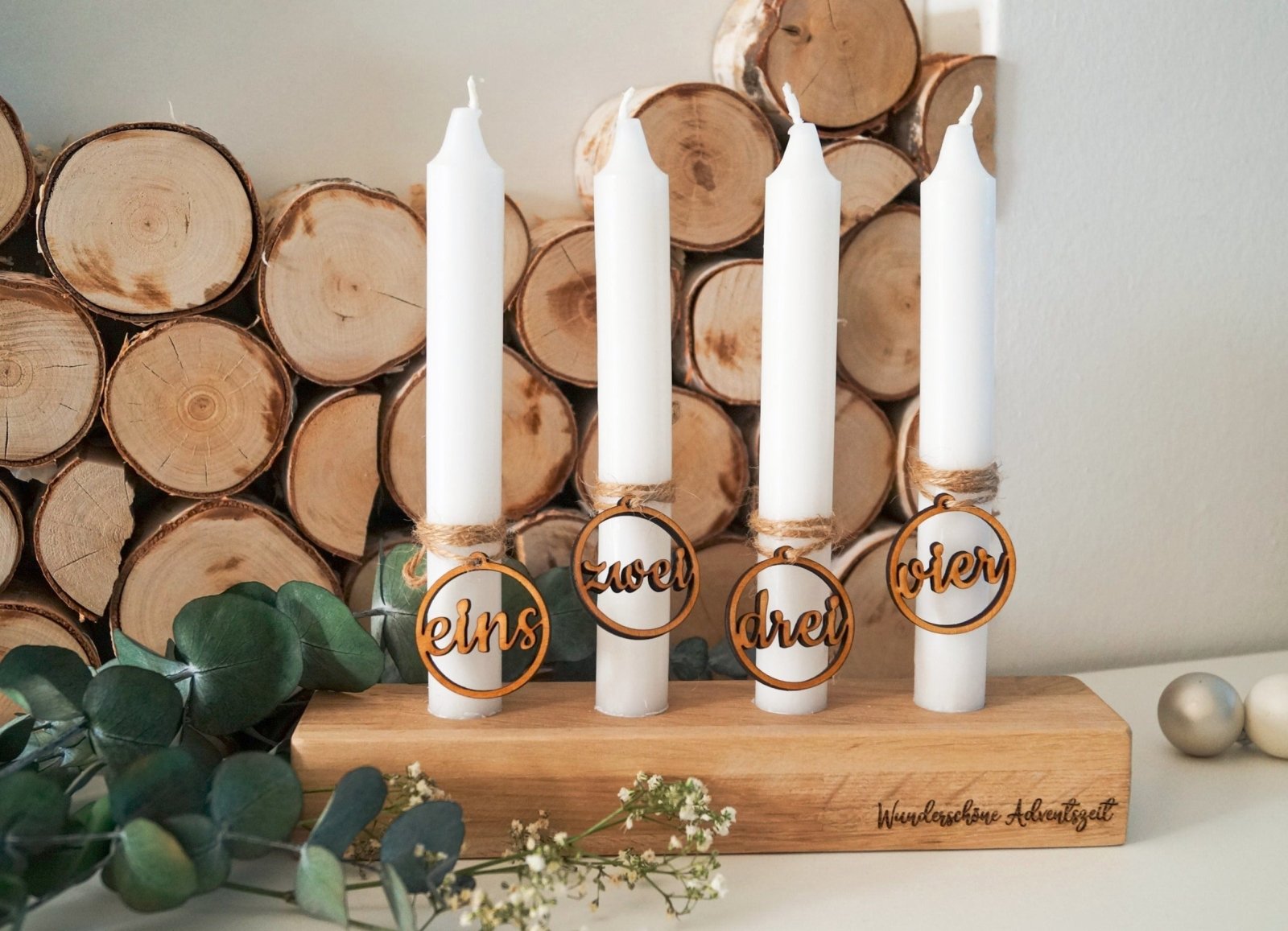 Adventskranz Kerzenständer aus Eiche – DekoPanda