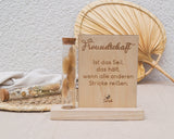 Kartenhalter aus Holz mit Korkenglas - DekoPanda