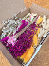 Trockenblumen Box Orange Lila