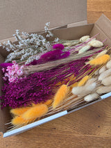 Trockenblumen Box Orange Lila