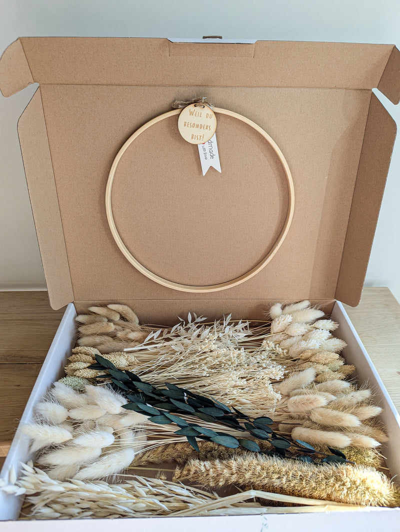 Dried flowers mix box natural/white