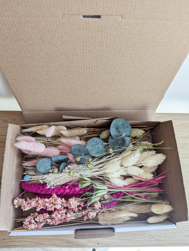 Trockenblumen Box Rosa Natur – DIY Deko Set