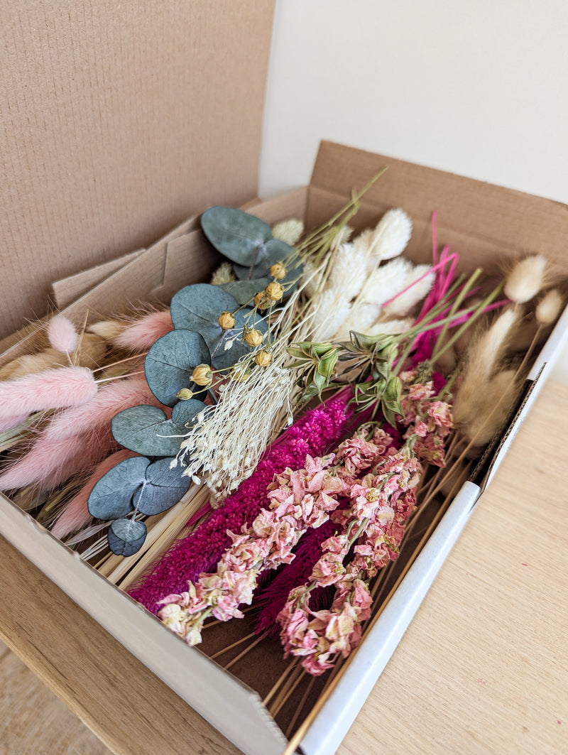 Trockenblumen Box Rosa Natur – DIY Deko Set