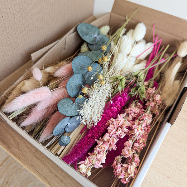 Trockenblumen Box Rosa Natur – DIY Deko Set