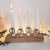 Adventskranz Kerzenständer aus massiver Eiche - DekoPanda