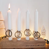 Adventskranz Kerzenständer aus massiver Eiche - DekoPanda