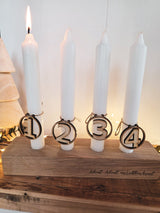 Adventskranz Kerzenständer aus massiver Eiche - DekoPanda