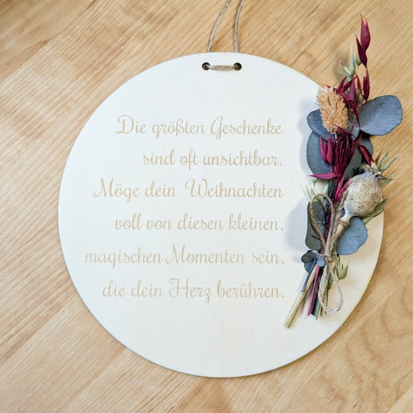 Holzschild Weihnachtsgeschenk - verschiedene Sprüche - DekoPanda
