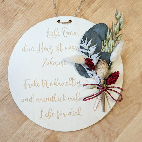 Holzschild Weihnachtsgeschenk - verschiedene Sprüche - DekoPanda
