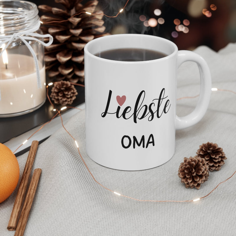 Keramiktasse mit Spruch "Liebste Oma" - DekoPanda