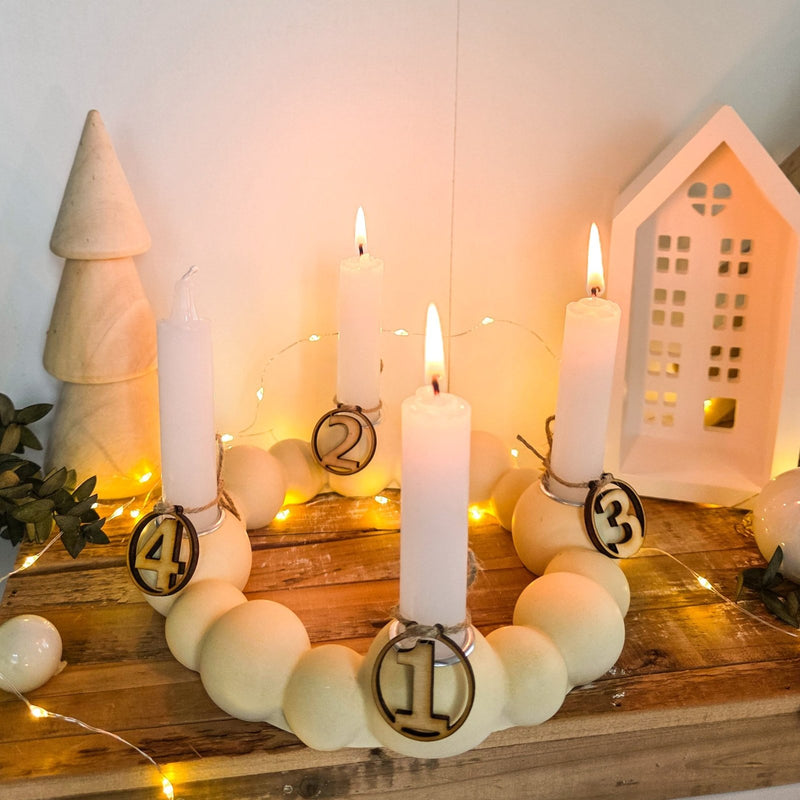Moderner Adventskranz handgemacht - DekoPanda