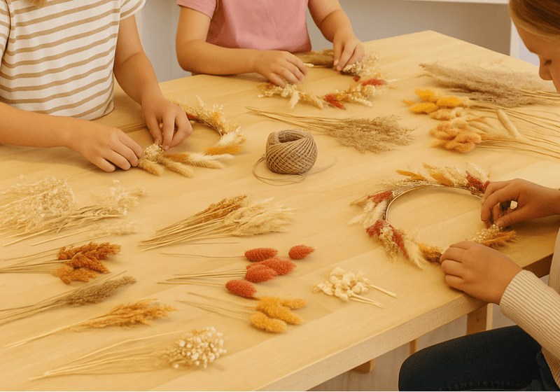 Offener Kreativworkshop für Kids 27.09.25 - Trockenblumenkranz basteln in Hennef - DekoPanda