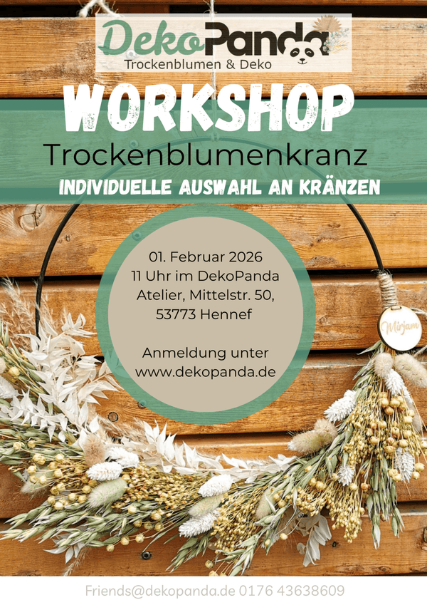 Offener Workshop Trockenblumenkranz 01.02.2026 in Hennef - DekoPanda