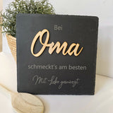 Personalisierte Schieferplatte "Oma" - DekoPanda