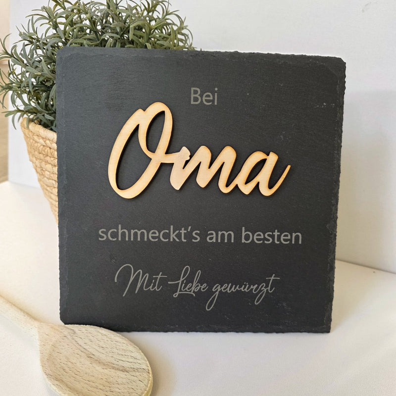 Personalisierte Schieferplatte "Oma" - DekoPanda