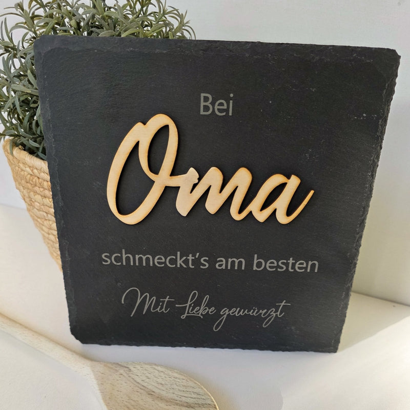 Personalisierte Schieferplatte "Oma" - DekoPanda