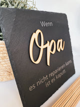 Personalisierte Schieferplatte "Opa" - DekoPanda