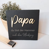 Personalisierte Schieferplatte "Papa" - DekoPanda