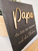 Personalisierte Schieferplatte "Papa" - DekoPanda