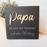 Personalisierte Schieferplatte "Papa" - DekoPanda