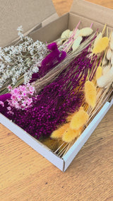 Trockenblumen Box Orange Lila