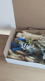 Trockenblumen Box Blau Natur – DIY Deko Set