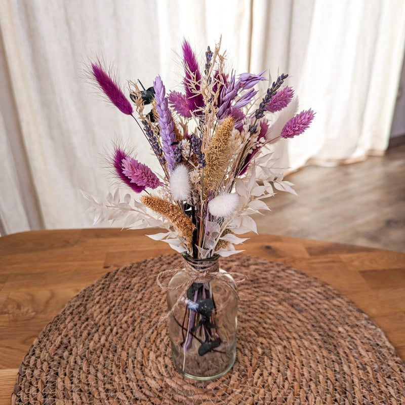 Trockenblumen mit Glasvase - DekoPanda