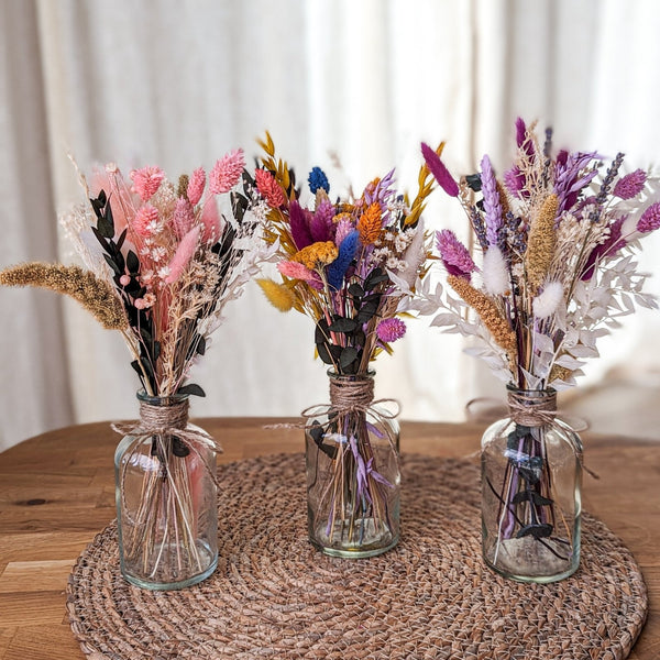 Trockenblumen mit Glasvase - DekoPanda