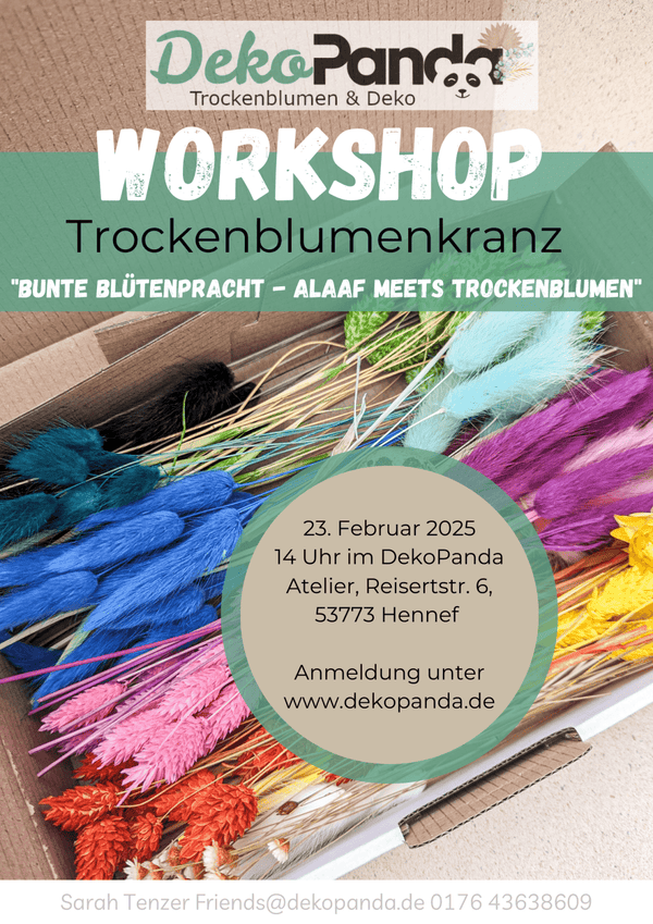 Workshop "Bunte Blütenpracht - Alaaf meets Trockenblumen" 23.02.2025 - DekoPanda