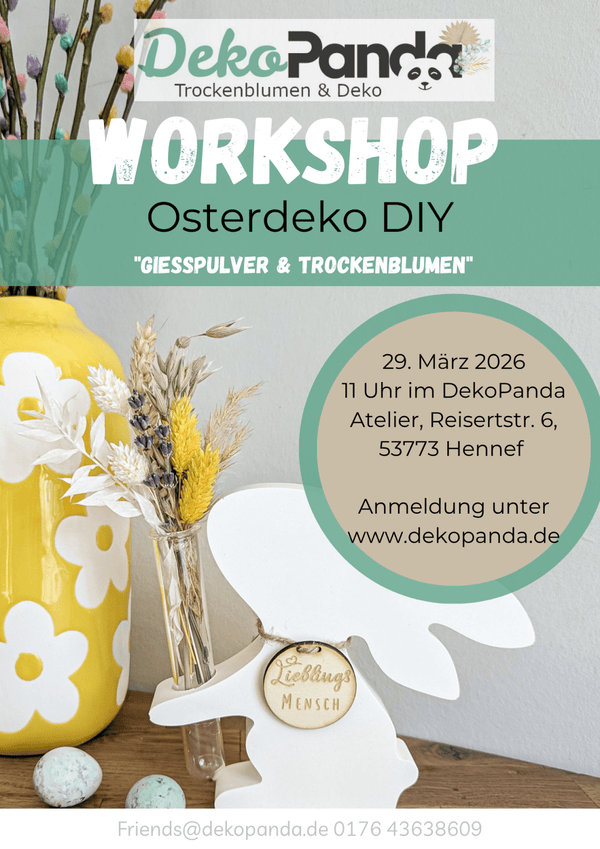 Workshop Osterdeko Gießpulver trifft Trockenblumen 29.03.2026 in Hennef - DekoPanda