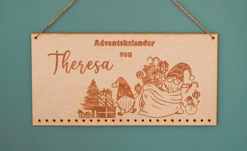 Adventskalender aus Holz mit Personalisierung - DekoPanda