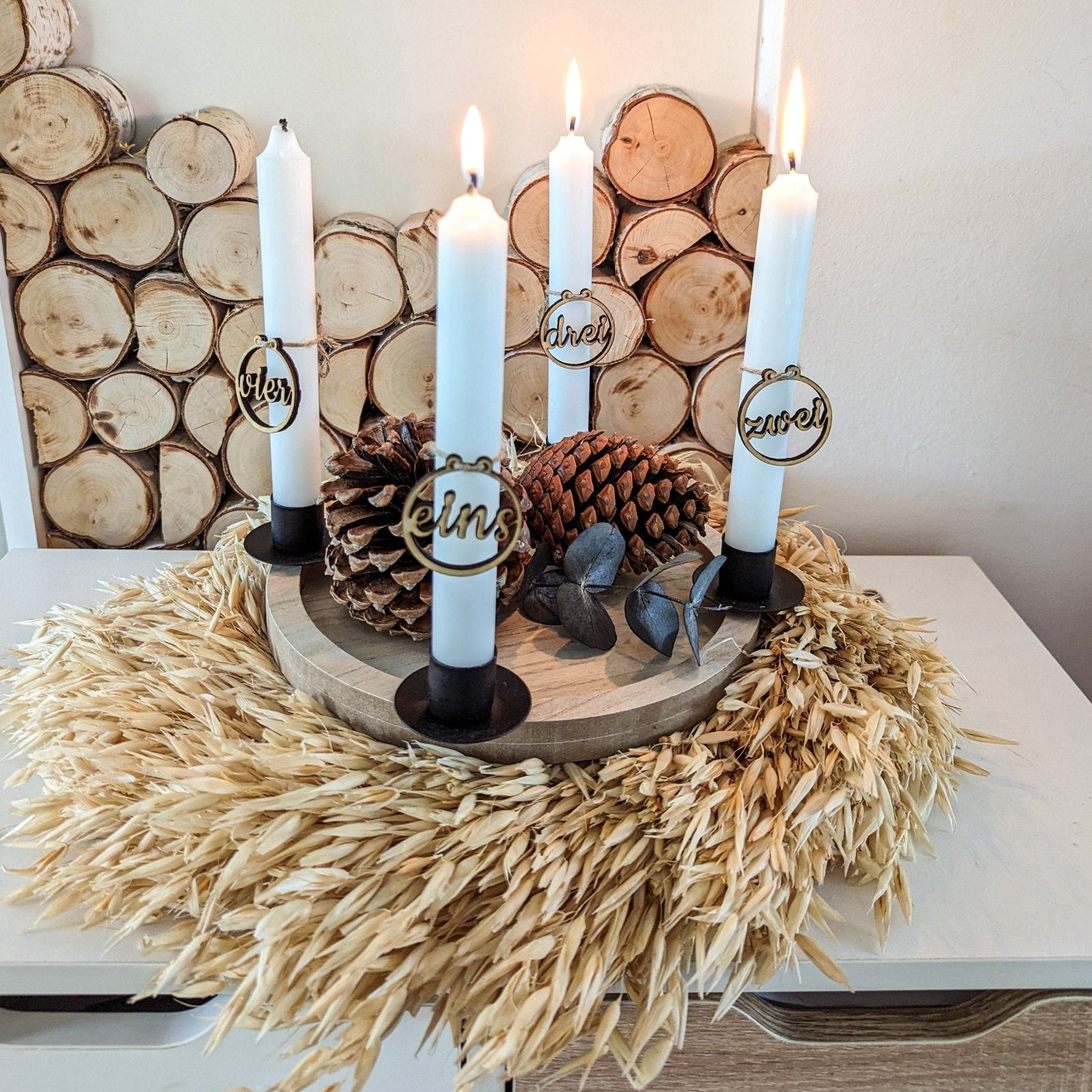 Adventskranz Kerzenhalter aus Holz
