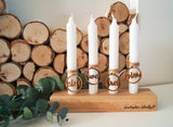 Adventskranz Kerzenständer aus massiver Eiche - DekoPanda