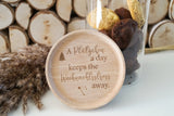 Keksdose mit Holzdeckel und Spruch - DekoPanda