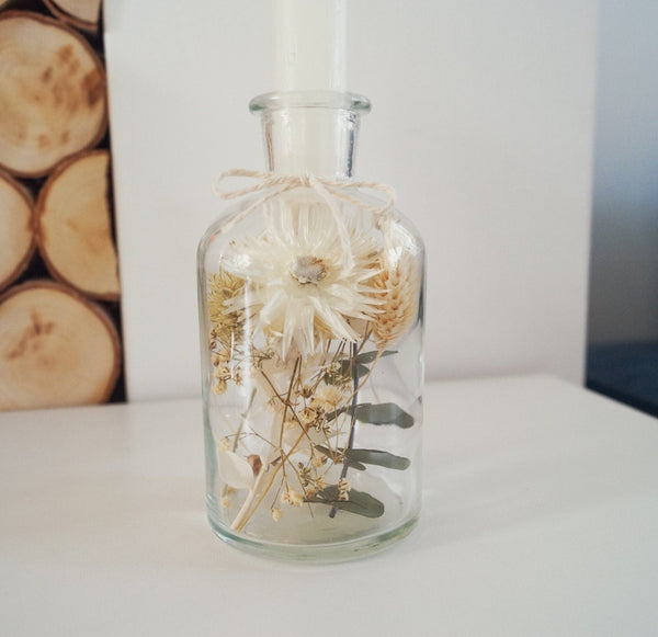 Kerzenglas mit Trockenblumen "Blumenglück" - DekoPanda