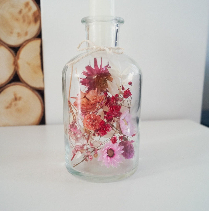 Kerzenglas mit Trockenblumen "Blumenglück" - DekoPanda