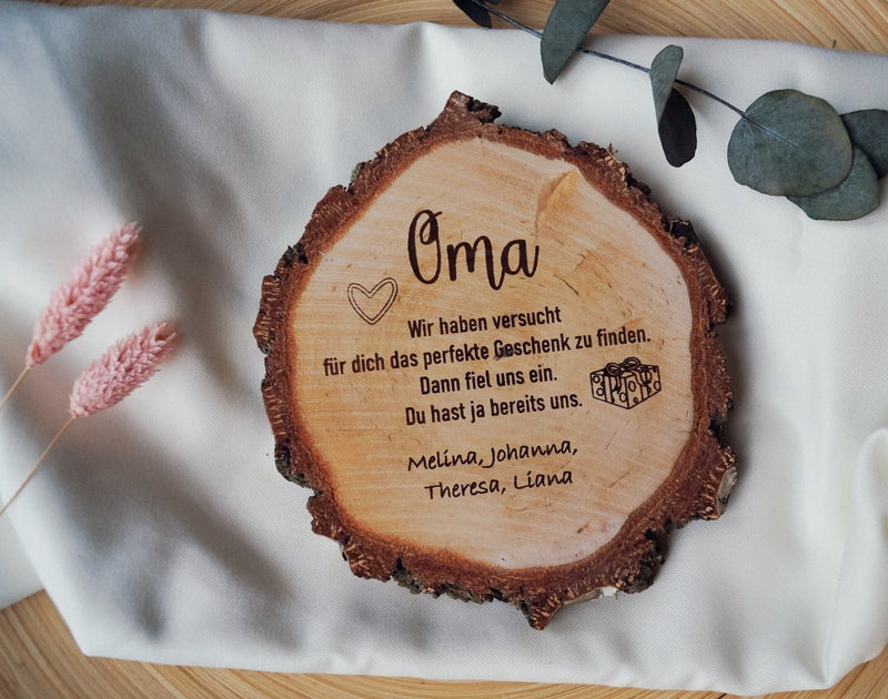 Personalisierte Baumscheibe für Oma & Opa | Geburtstagsgeschenk - DekoPanda