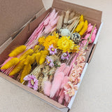 Trockenblumen Frühlingsbox Rosa Gelb Mix - DekoPanda