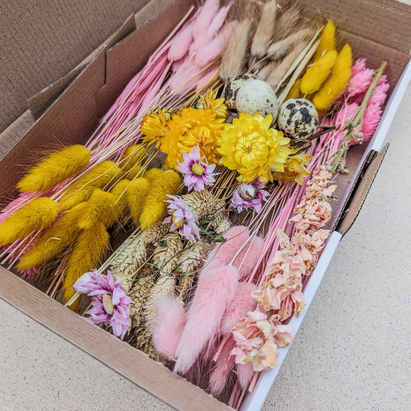 Trockenblumen BloomyBox DIY Rosa Gelb Deko – DekoPanda