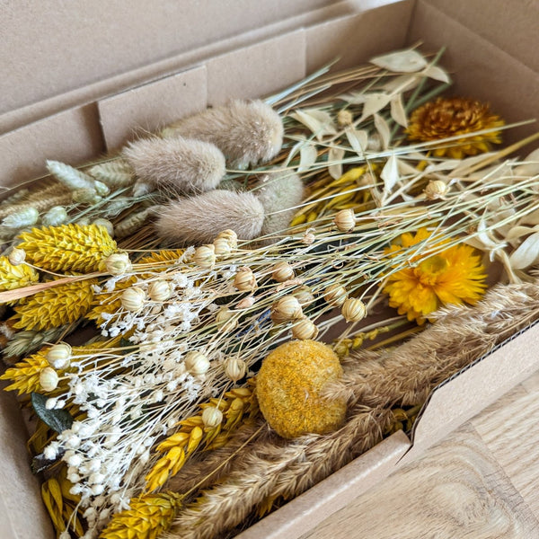 Trockenblumen BloomyBox Gelb Natur DIY Deko – DekoPanda