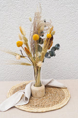Trockenblumenstrauß mit Eukalyptus "Sonnenzauber" - DekoPanda